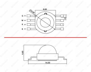 Led diodo rgbw 4in1 1