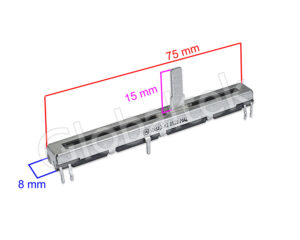 Slider fader originale 50K DX2 STEREO ricambio per mixer Mackie serie CFX, DFX, ONYX, VLZ