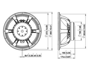 woofer waf153.00 misure