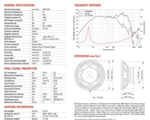 Woofer 10 LAVOCE WSF102.00 350W