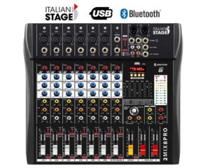 Mixer audio ITALIAN STAGE IS 2MIX8PRO 8 canali con effetti USB BLUETOOTH