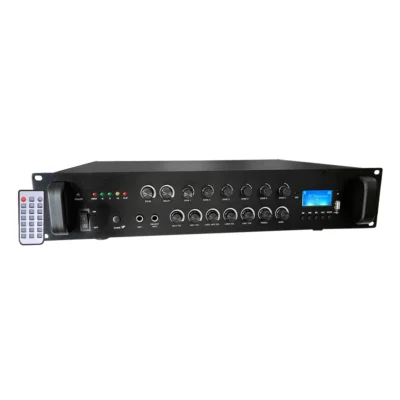 Amplificatore PA 150W mixer 6 zone 70/100V 4-16 ohm Bluetooth Radio FM USB